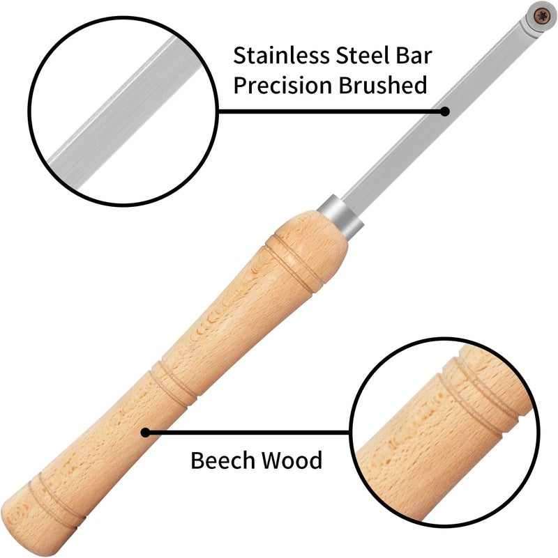 DEEFIINE 3CPS Carbide Tip Wood Lathe Turning ToolS,MINI-SIZE WOOD TURNING TOOLS FOR LATHE SET(Beech handle) - Image 4